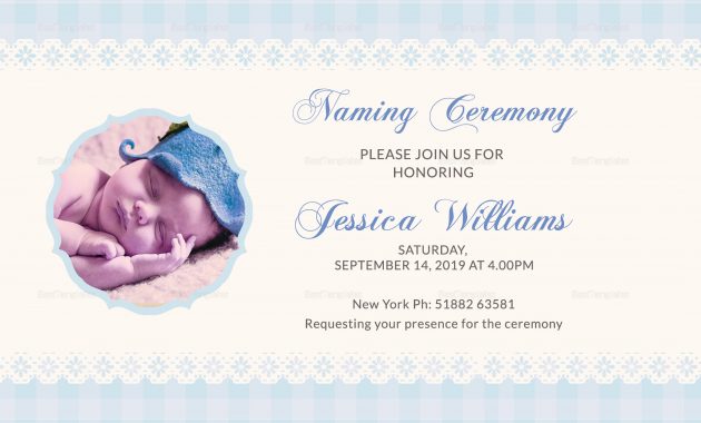 Wonderful Ba Naming Ceremony Invitation Card Design Template In inside proportions 2100 X 1500