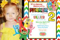 Yo Gabba Gabba Birthday Invitations Free Invitation Templates Drevio with regard to sizing 1500 X 1071