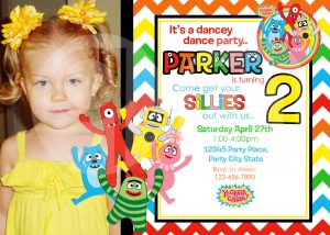 Yo Gabba Gabba Birthday Invitations Free Invitation Templates Drevio with regard to sizing 1500 X 1071