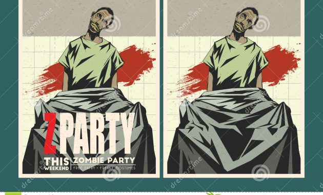 Zombie Party Invitation Template Stock Vector Illustration Of inside size 1300 X 936