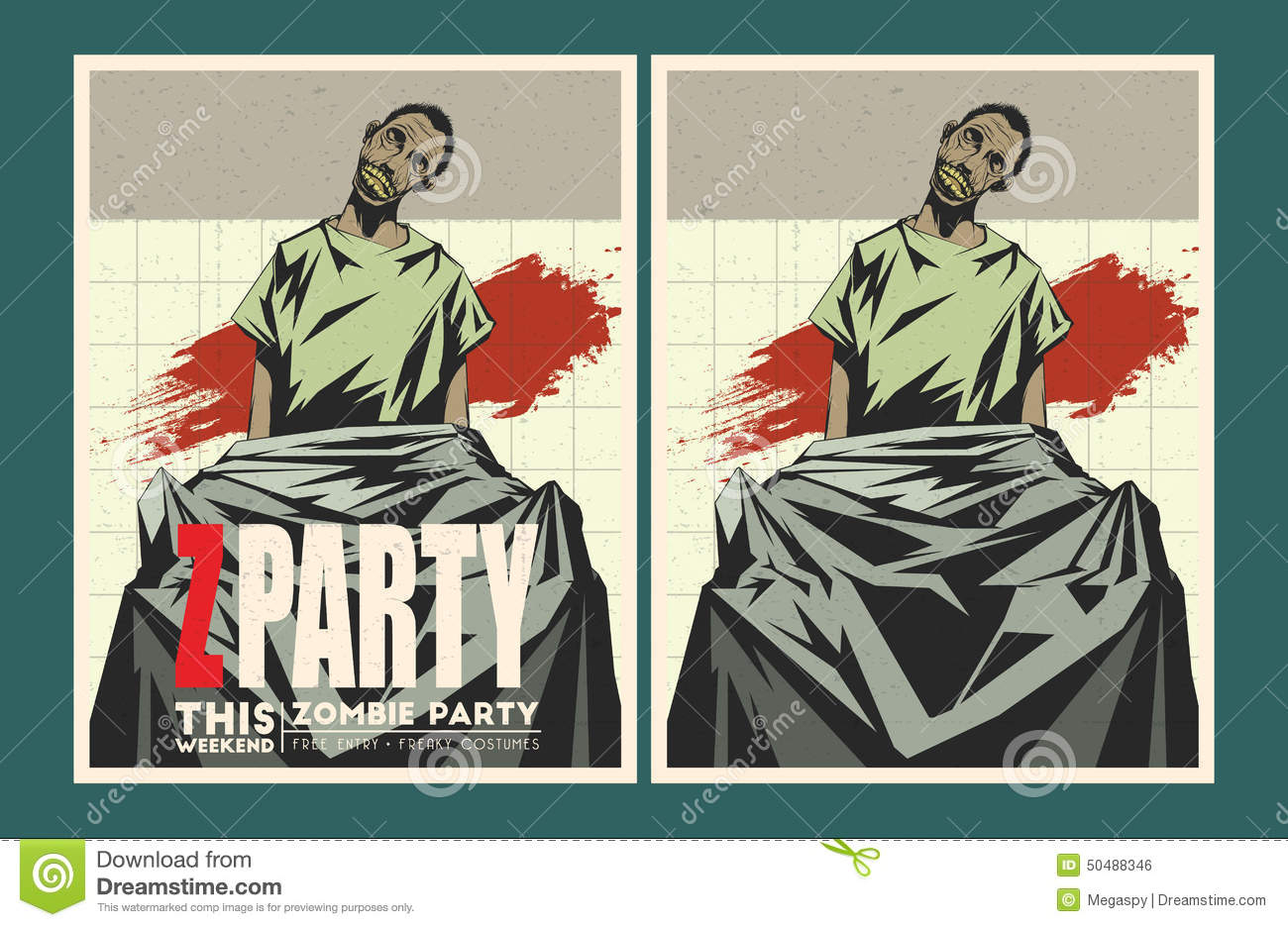 Zombie Party Invitation Template Stock Vector Illustration Of inside size 1300 X 936