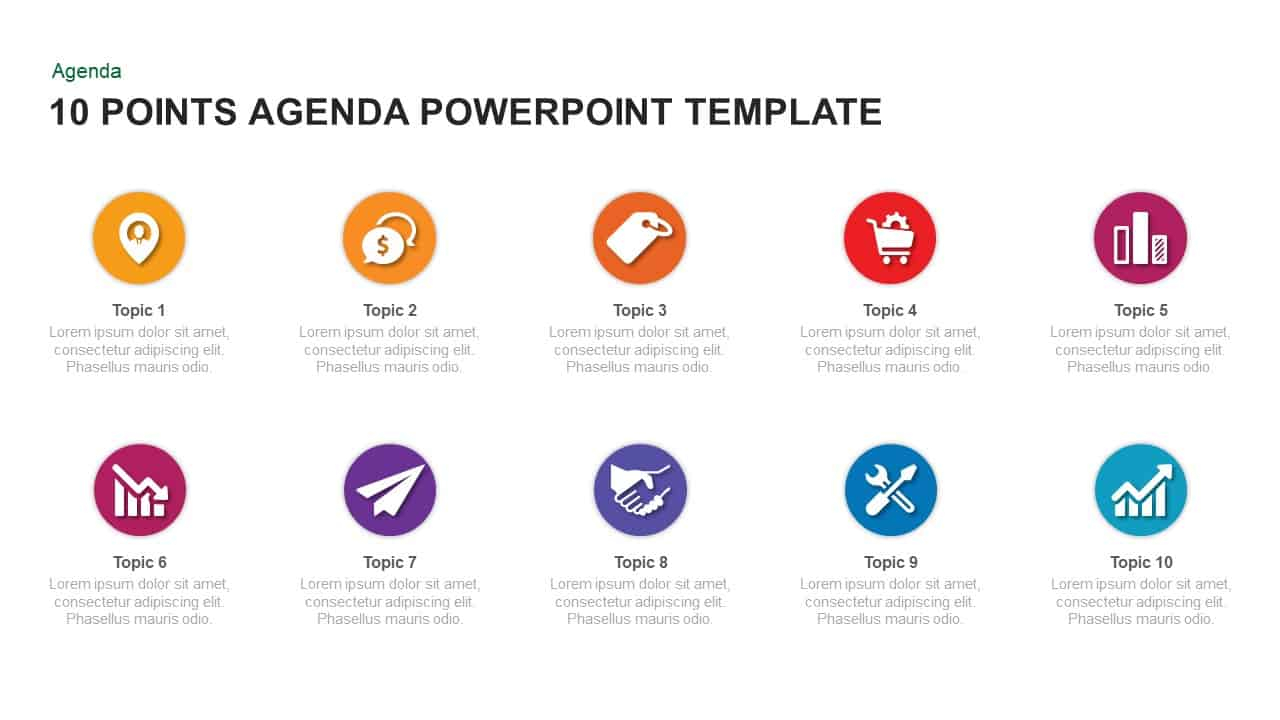 10 15 Point Agenda Template For Powerpoint And Keynote regarding measurements 1280 X 720
