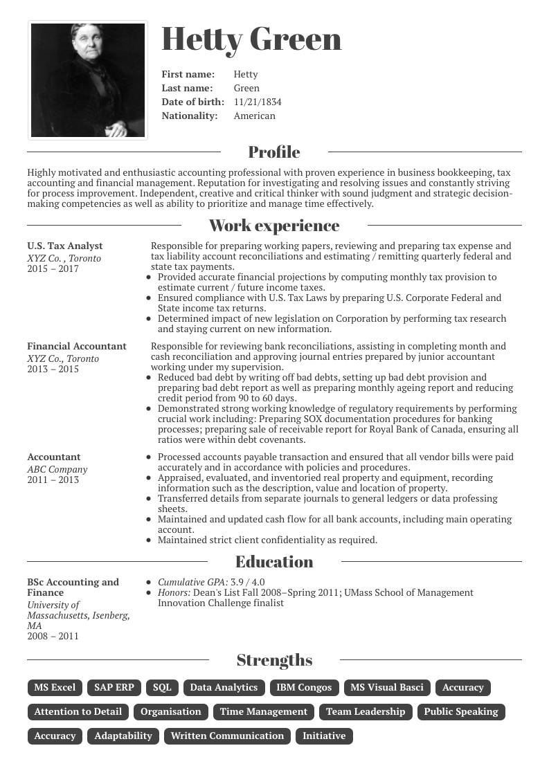 10 Accountant Resume Samples Thatll Make Your Application Count regarding size 793 X 1120