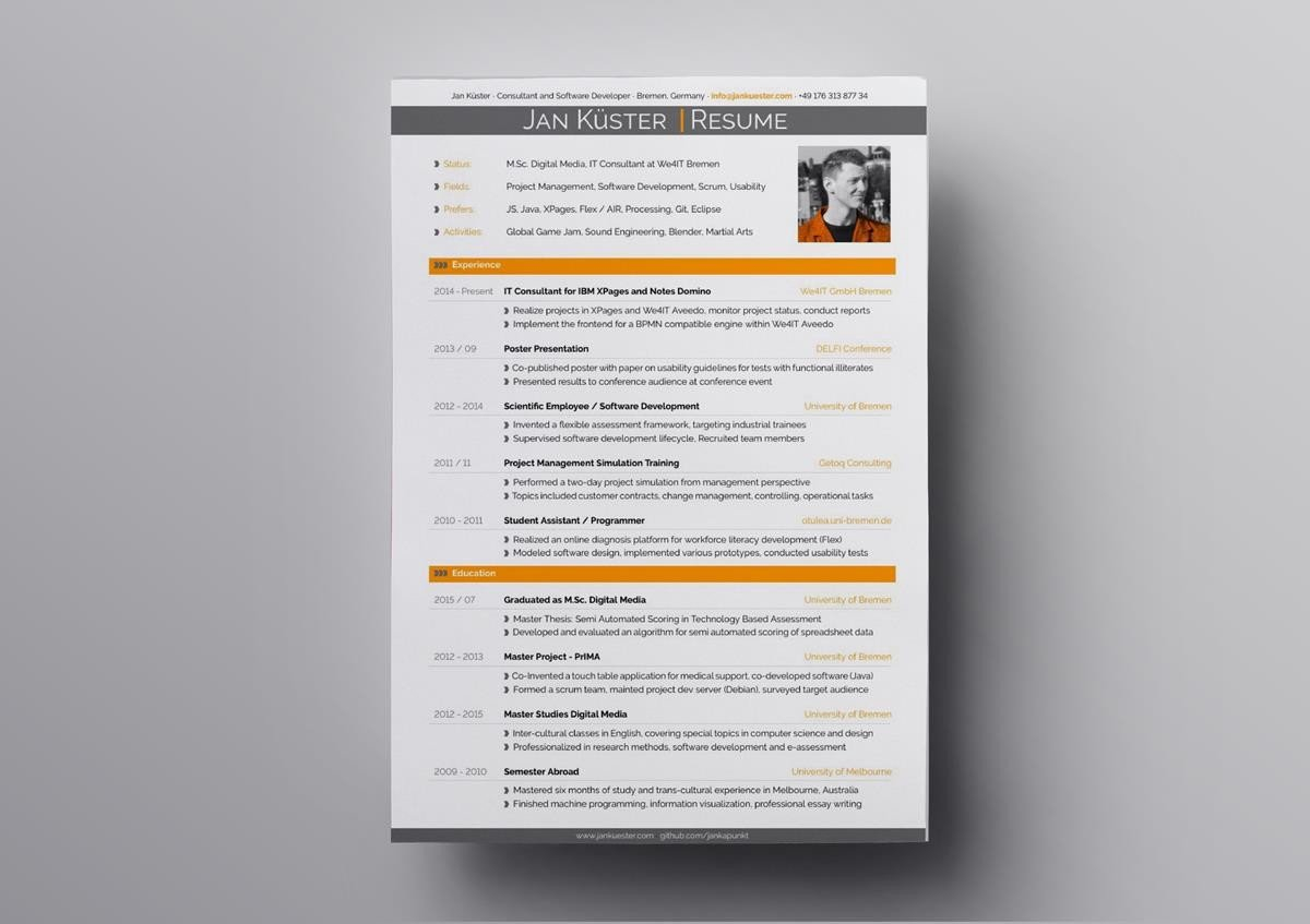 10 Latex Resume Cv Templates Academic Tech Jobs intended for proportions 1200 X 847