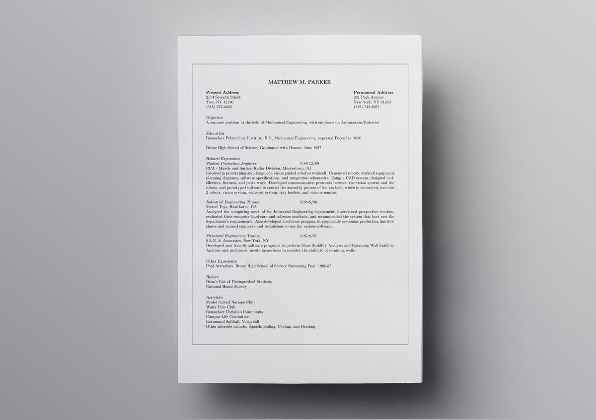 10 Latex Resume Cv Templates Academic Tech Jobs with regard to size 1200 X 847