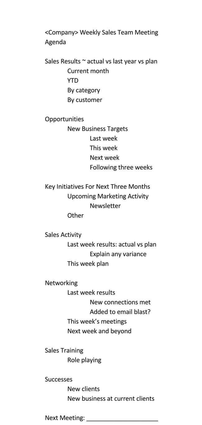 101 Guide Of Weekly Meeting Agenda With Free Templates for dimensions 650 X 1366