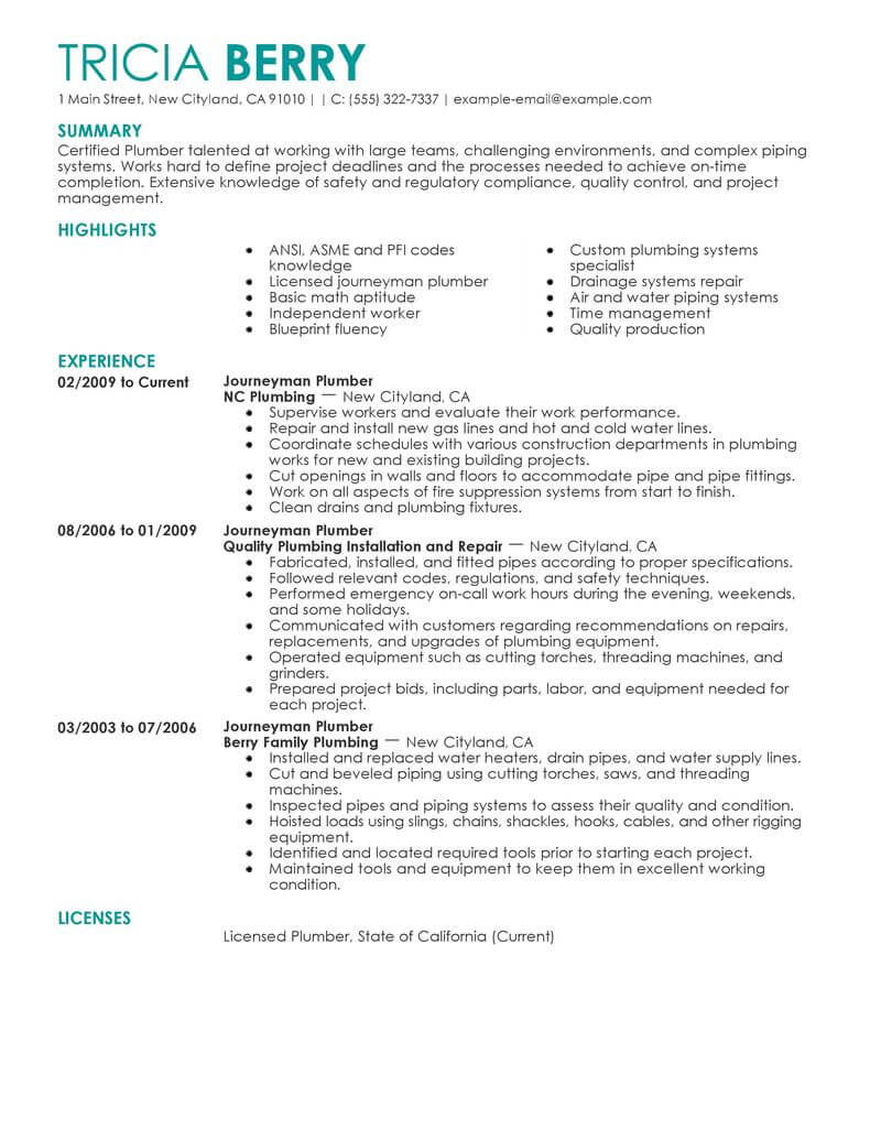 11 Amazing Construction Resume Examples Livecareer in size 800 X 1035