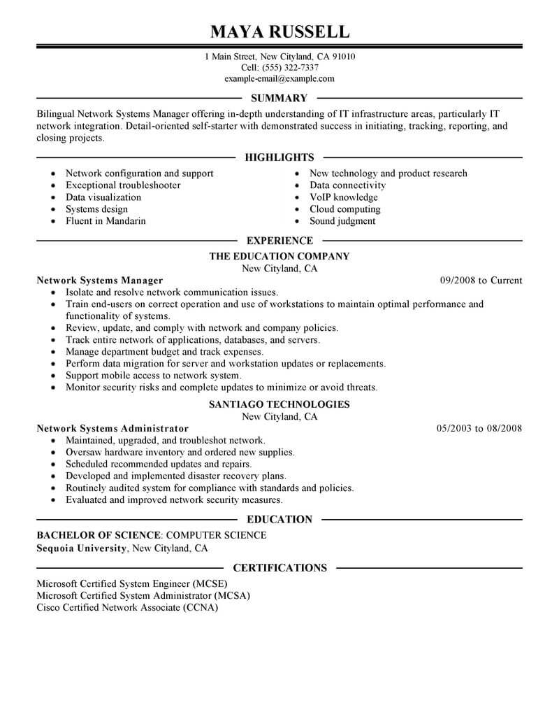 11 Amazing It Resume Examples Livecareer throughout measurements 800 X 1035