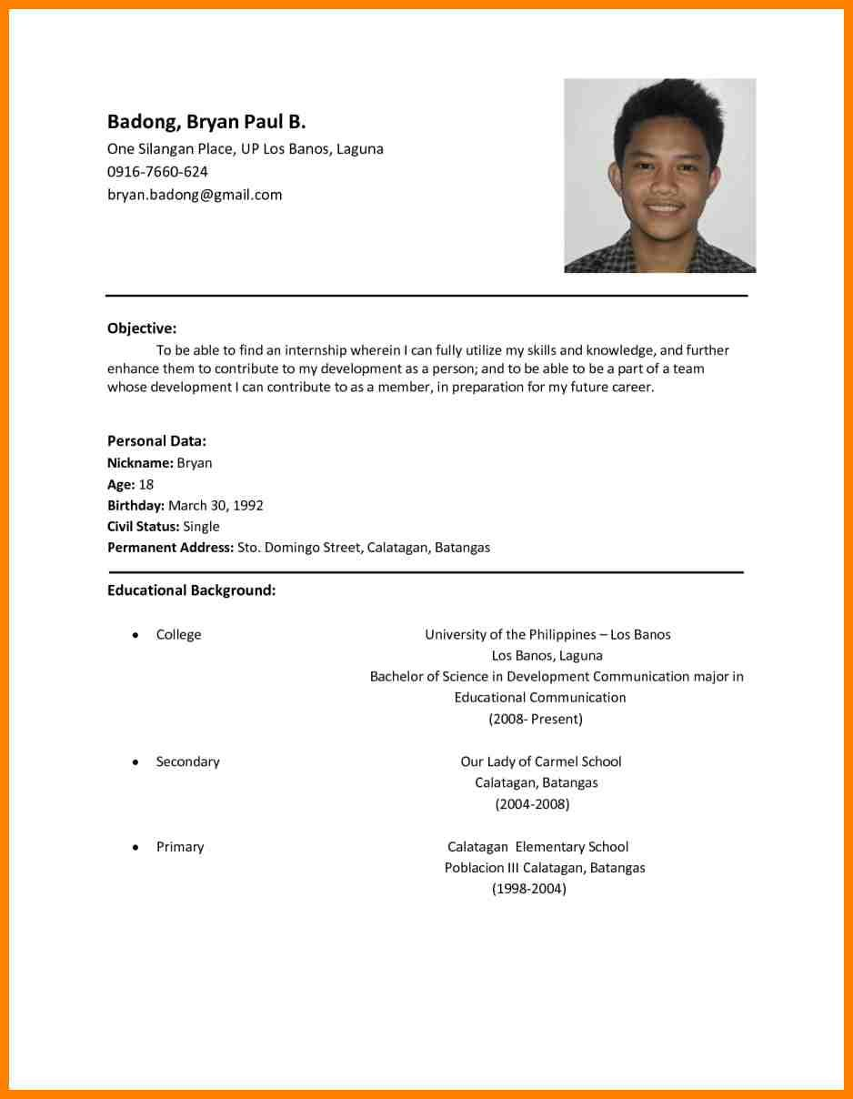 11 Resume Samples Philippines Sample Resume Format intended for size 938 X 1208