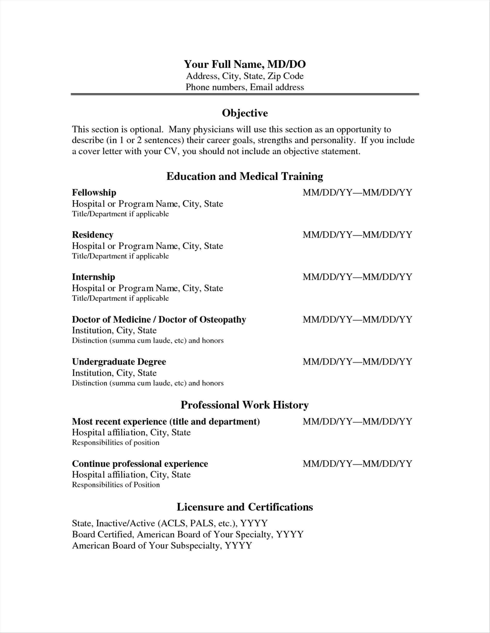 12 Sample Medical Curriculum Vitae Radaircars in measurements 1900 X 2458