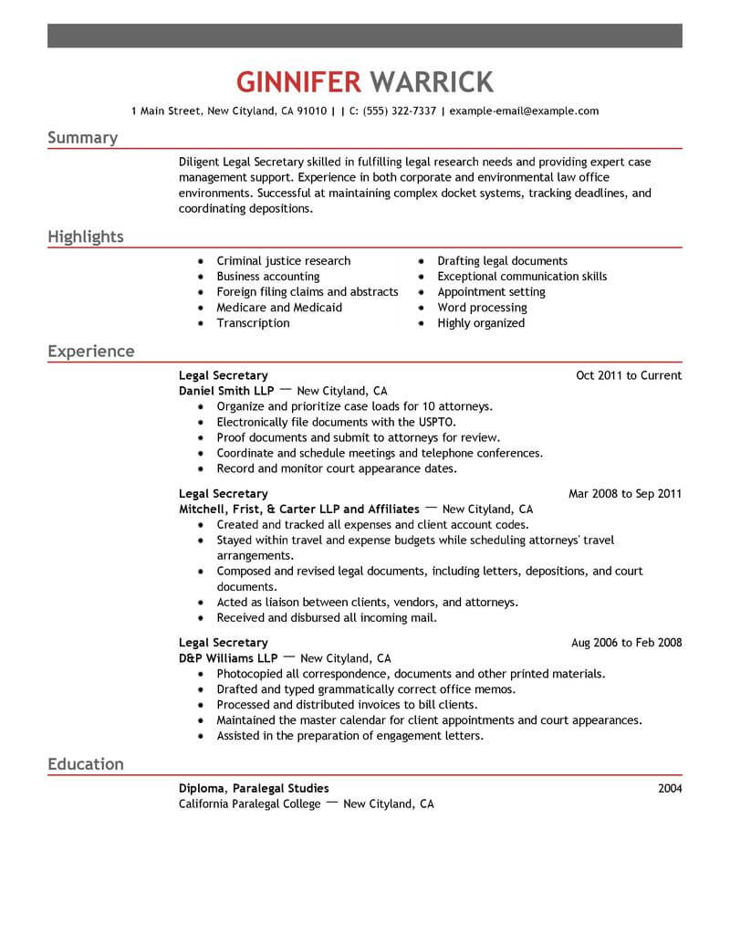 13 Amazing Law Resume Examples Livecareer in proportions 800 X 1035