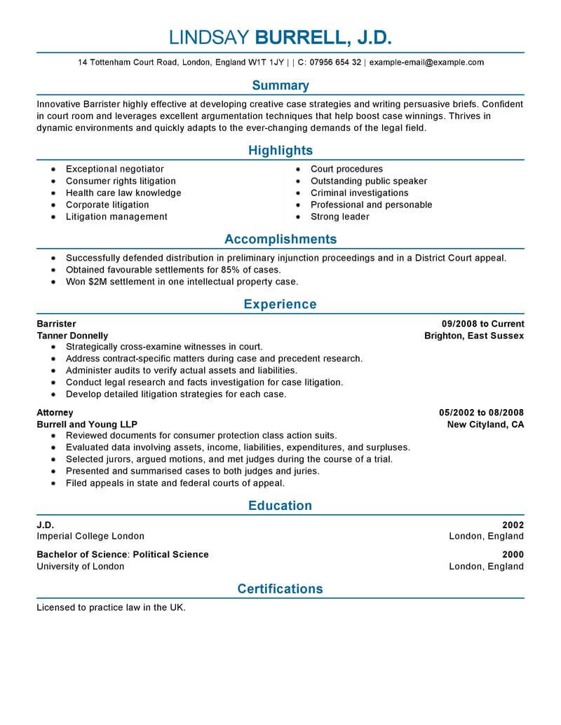 13 Amazing Law Resume Examples Livecareer with regard to dimensions 800 X 1035