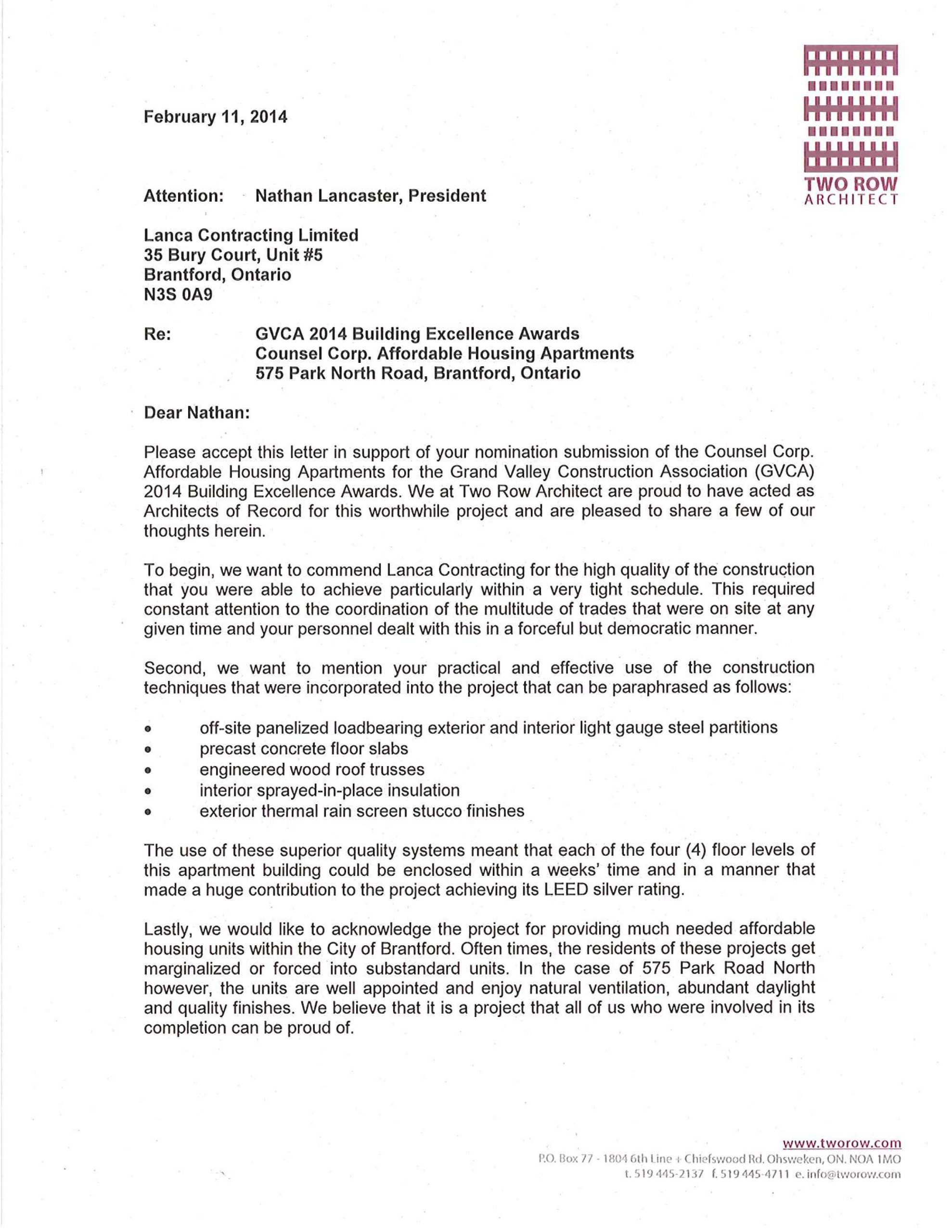 14 02 11 Gvca 2013 Construction Awards 1 Reference Letter 1 in size 2550 X 3300