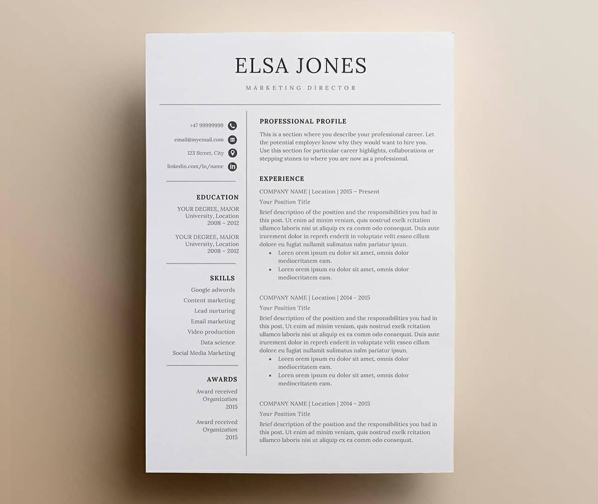 14 Simple Basic Resume Templates Easy To Customize in sizing 1200 X 1012