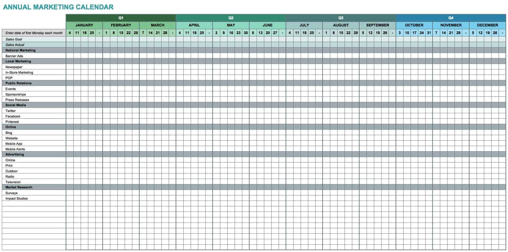 15 Free Marketing Calendar Templates Smartsheet throughout proportions 1663 X 828