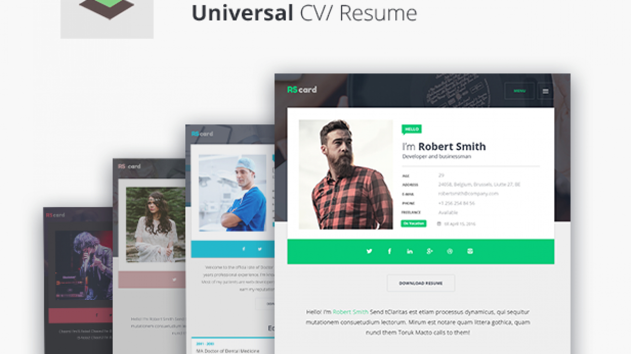 15 Material Design Resume Templates For The Perfect First throughout measurements 1280 X 720