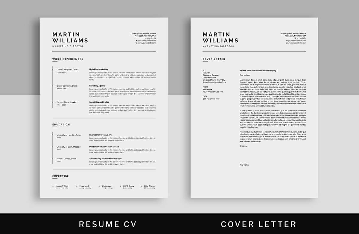 15 Minimalist Resume Templates Clean Sleek Design pertaining to size 1200 X 784