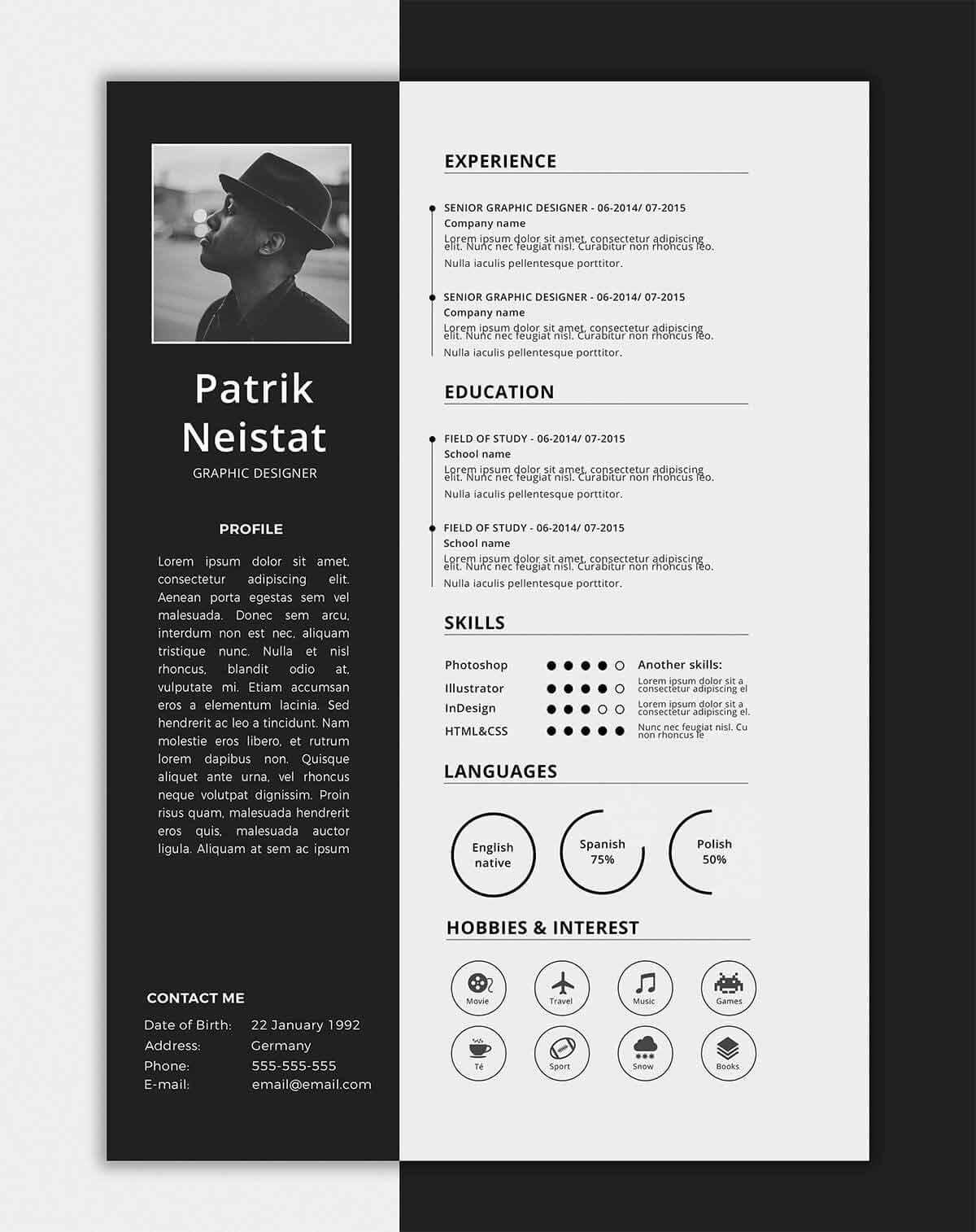 15 One Page Resume Templates Examples Of 1 Page Format for measurements 1200 X 1514