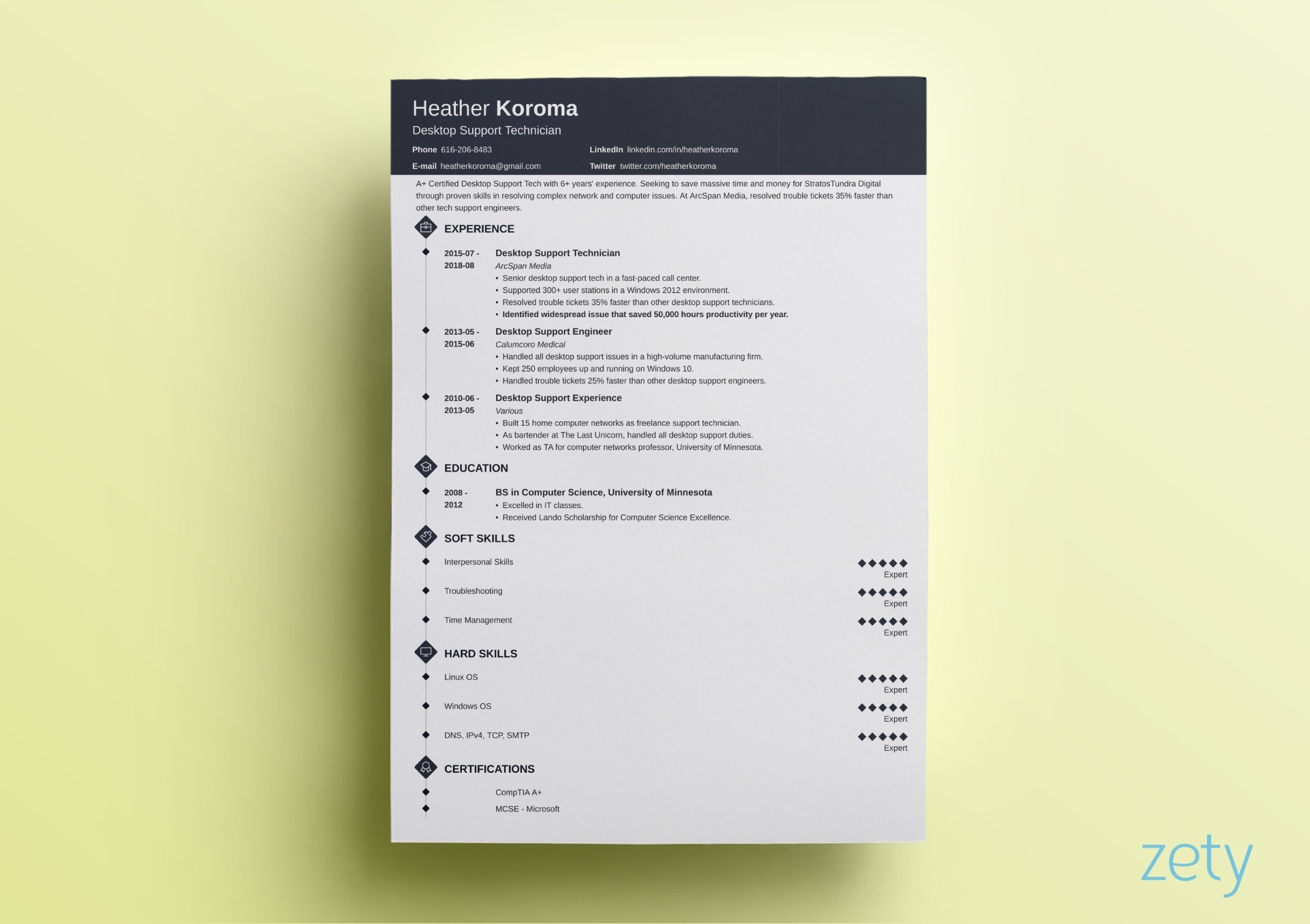 15 One Page Resume Templates Examples Of 1 Page Format for measurements 2400 X 1693