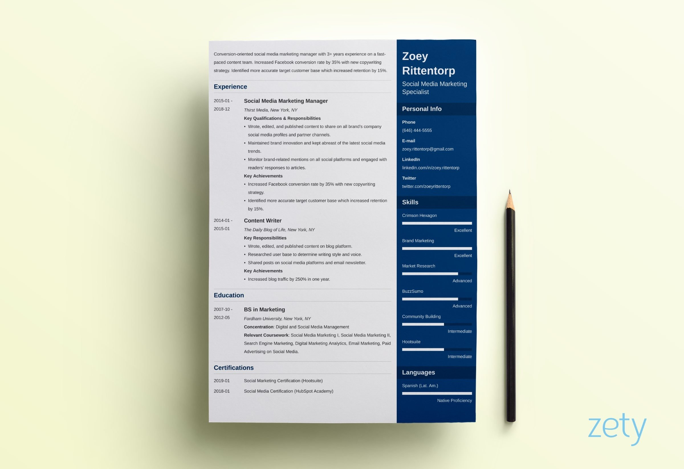 15 One Page Resume Templates Examples Of 1 Page Format regarding dimensions 2400 X 1645