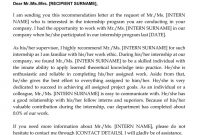 15 Sample Recommendation Letters For Internship And for size 820 X 1060