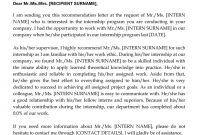 15 Sample Recommendation Letters For Internship And inside size 820 X 1060