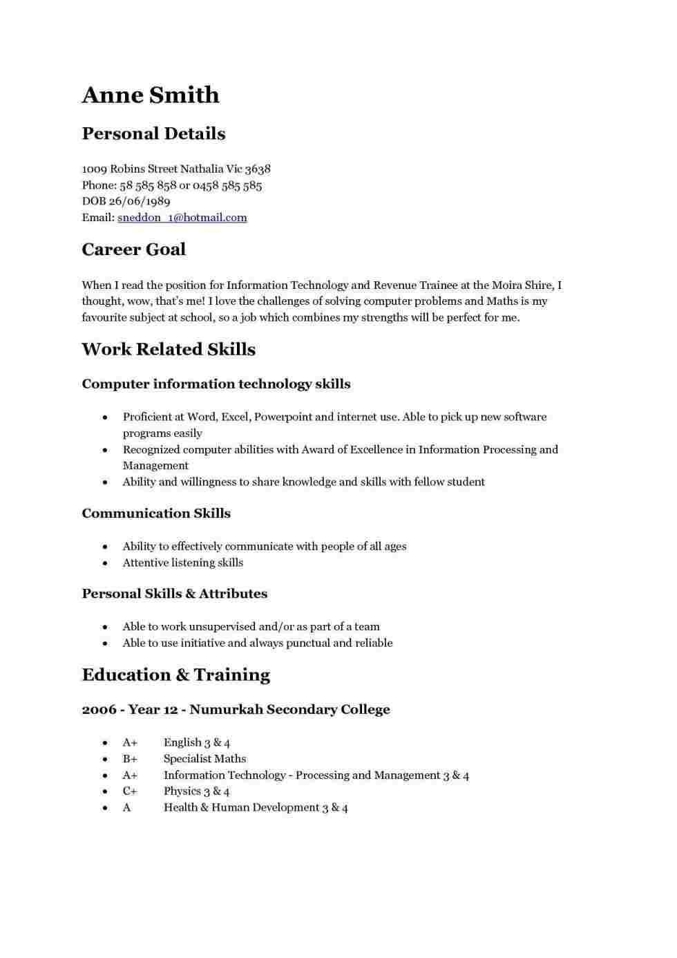 15 Year Olds Resume Examples First Job Resume Job Resume inside dimensions 980 X 1386