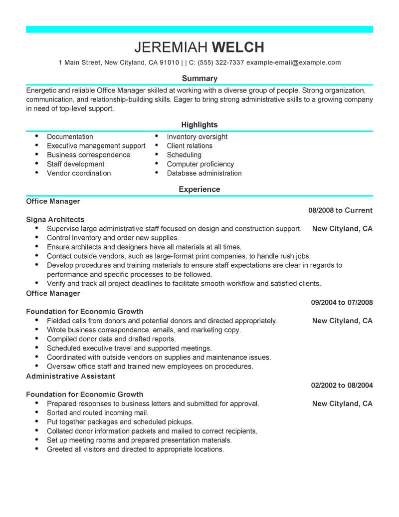 16 Amazing Admin Resume Examples Livecareer for proportions 800 X 1035