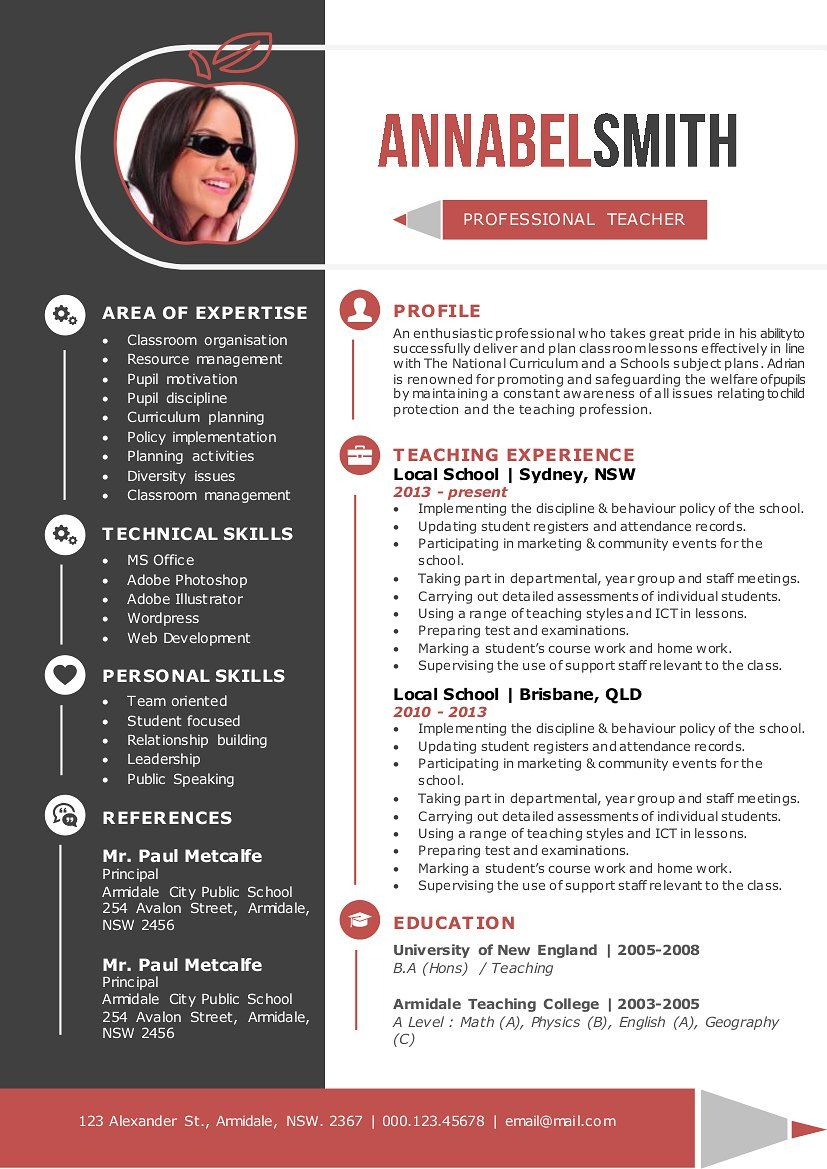 2 In 1 Modern Teacher Word Resume Designedformat pertaining to proportions 827 X 1169