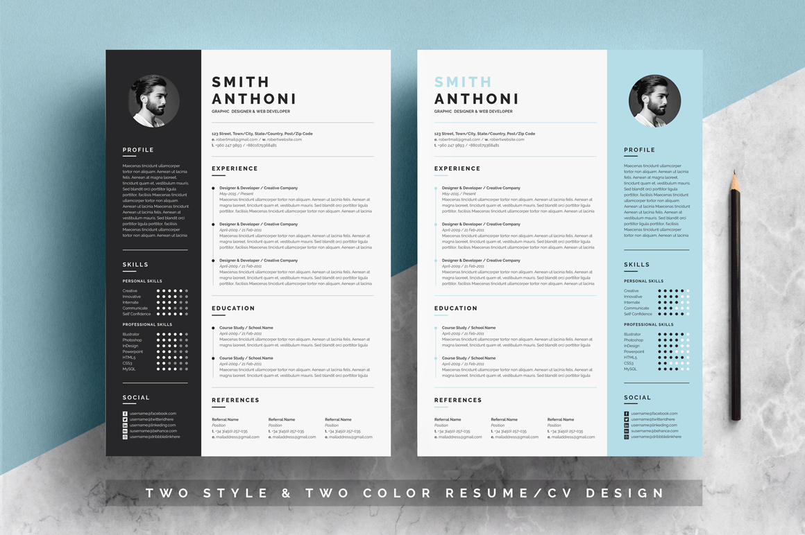 2 Pages Resume Template Free Resumes Templates Pixelify inside proportions 1160 X 772