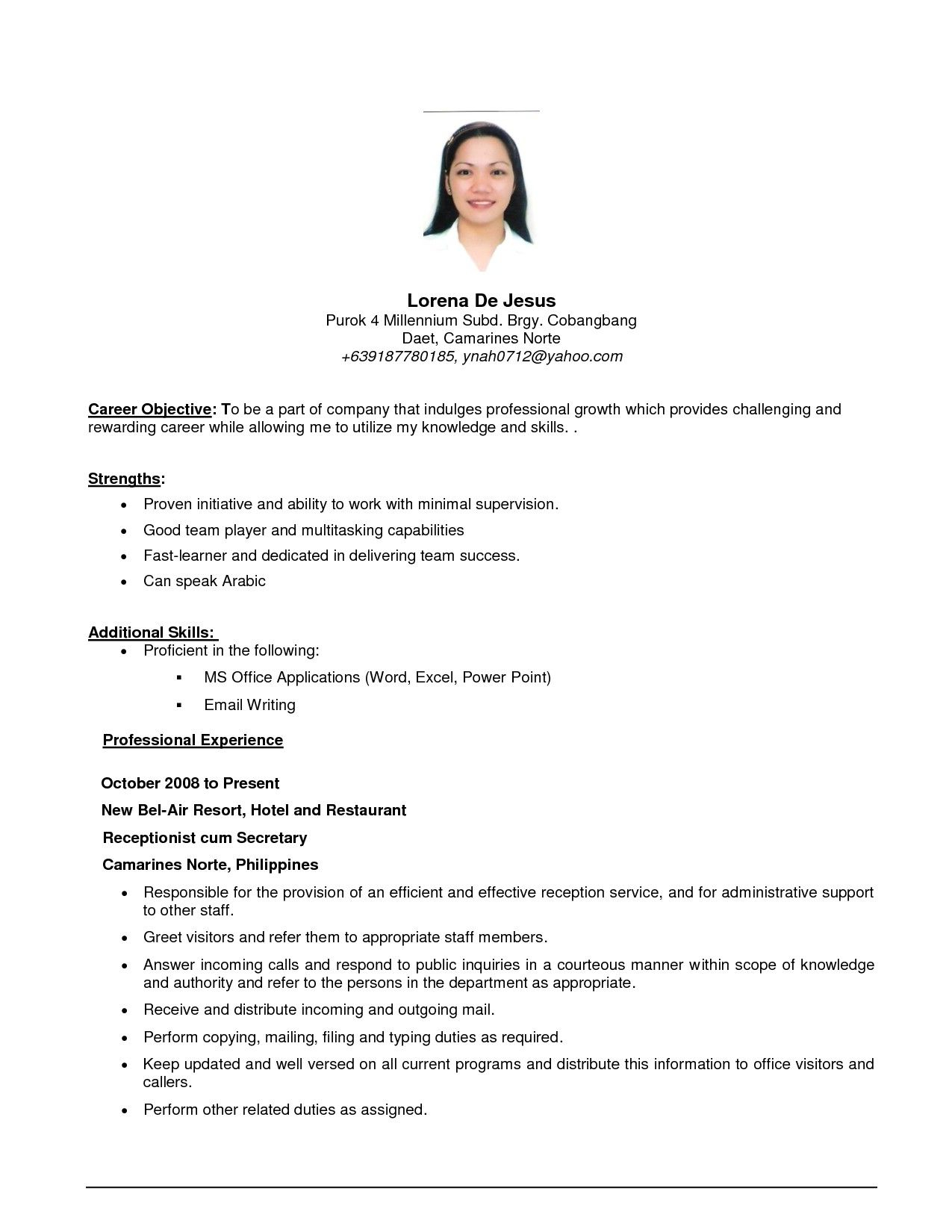 20 Best Job Resume Examples Job Resume Examples Resume with regard to sizing 1275 X 1650