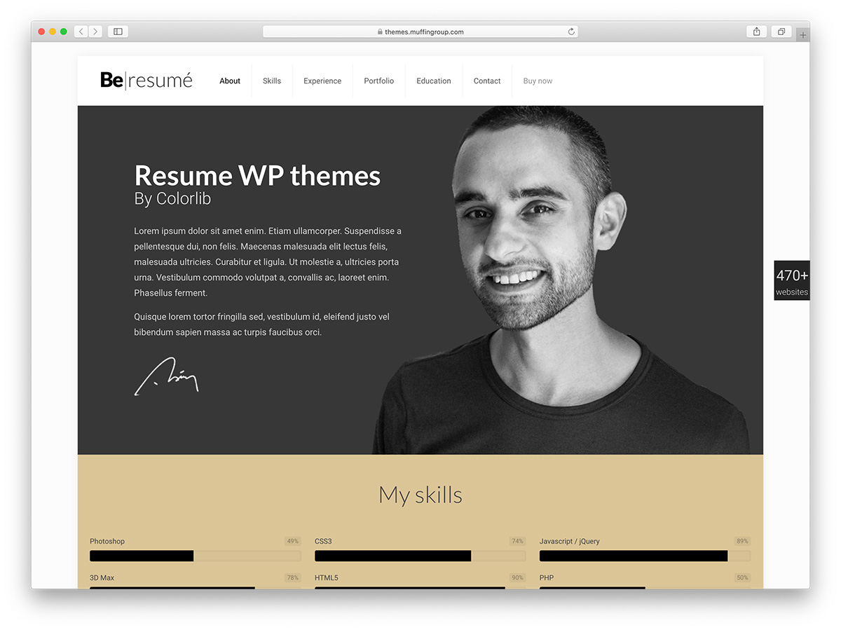 20 Best WordPress Resume Themes 2020 Colorlib for measurements 1200 X 899