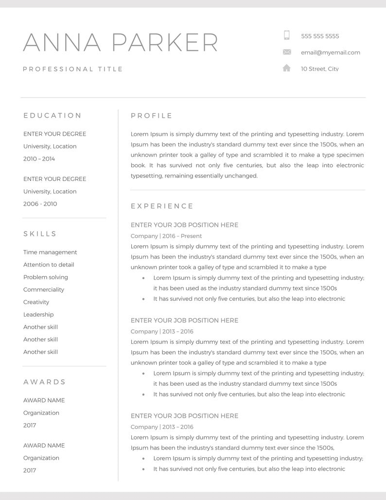 20 Free And Premium Word Resume Templates Download inside size 794 X 1028