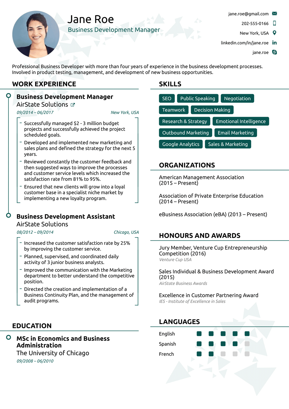 20 One Page Resume Templates Free Download intended for measurements 989 X 1400