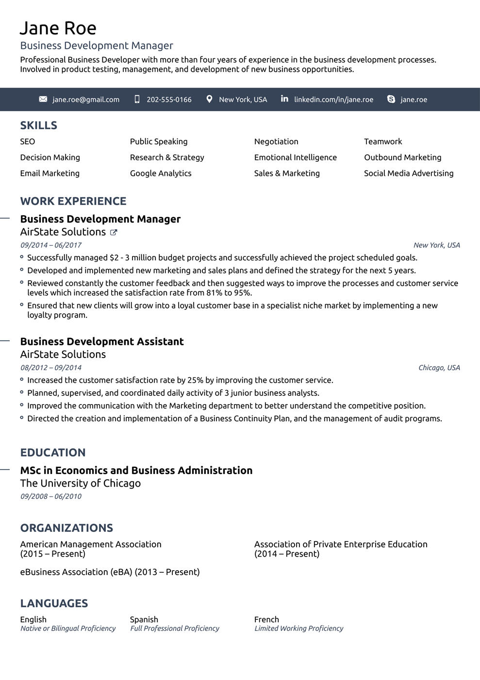 20 One Page Resume Templates Free Download regarding measurements 989 X 1400