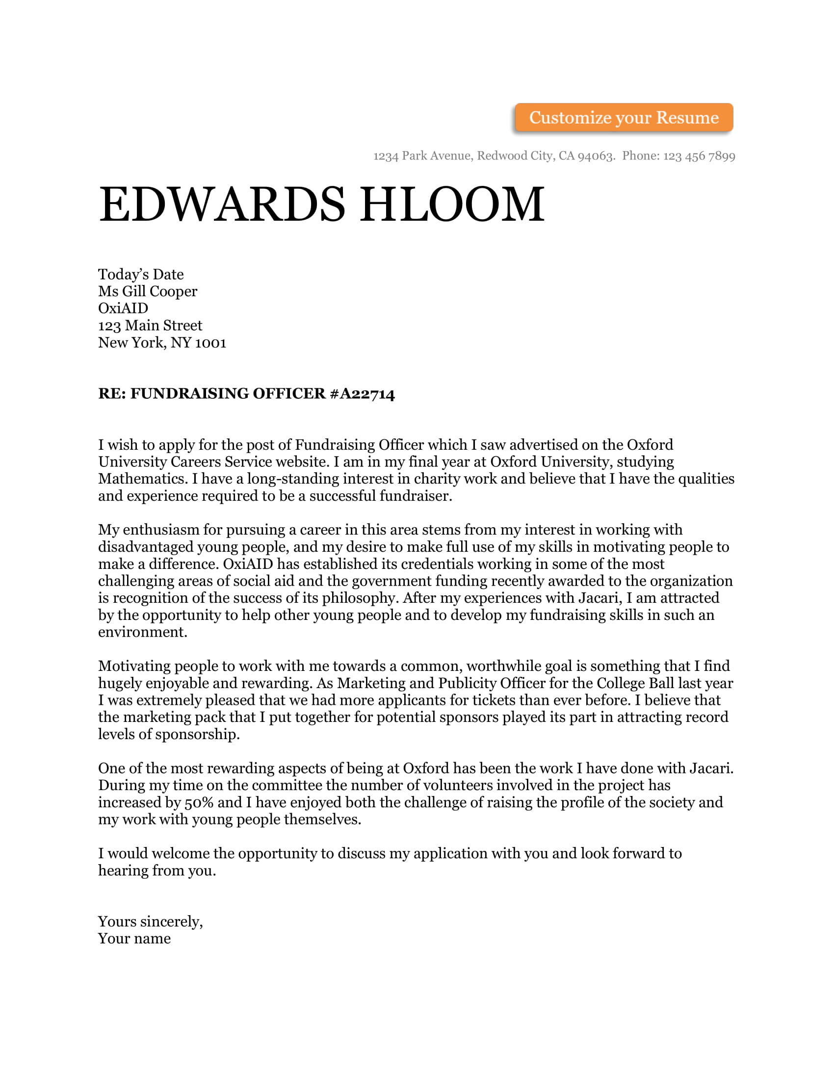 200 Free Cover Letter Templates For All Industries Hloom regarding dimensions 1700 X 2200