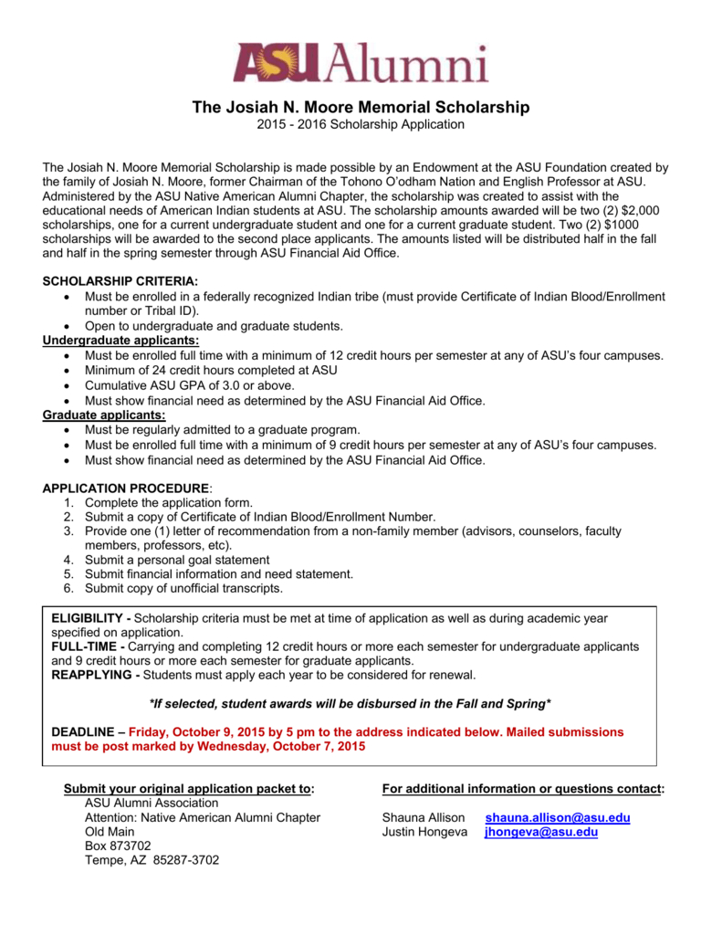 2015 Josiah N Moore Scholarship Application intended for proportions 791 X 1024