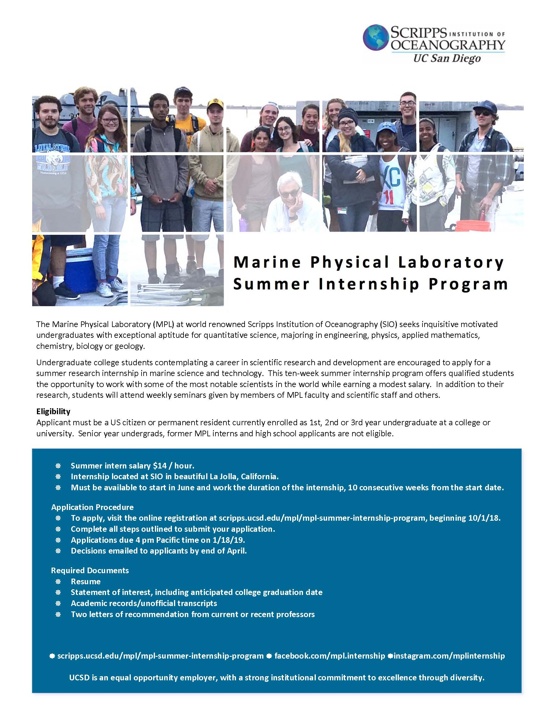 2019 Summer Internship At Ucsdscripps Institution Of pertaining to proportions 1836 X 2376
