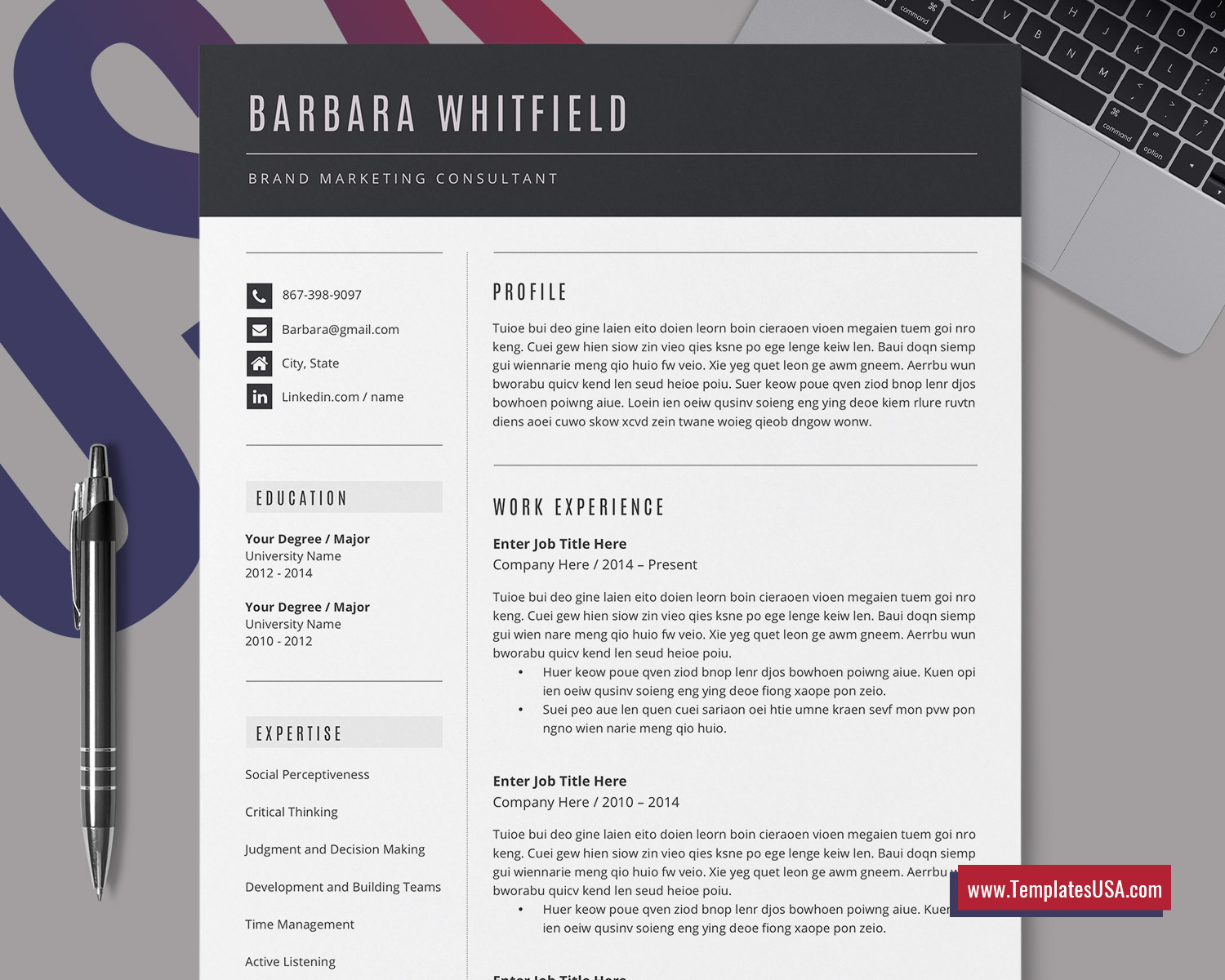 2020 Editable Ms Word Resume Template Curriculum Vitae Creative Cv Template Modern And Professional Resume Top Selling Resume 1 3 Page Resume regarding sizing 1500 X 1200