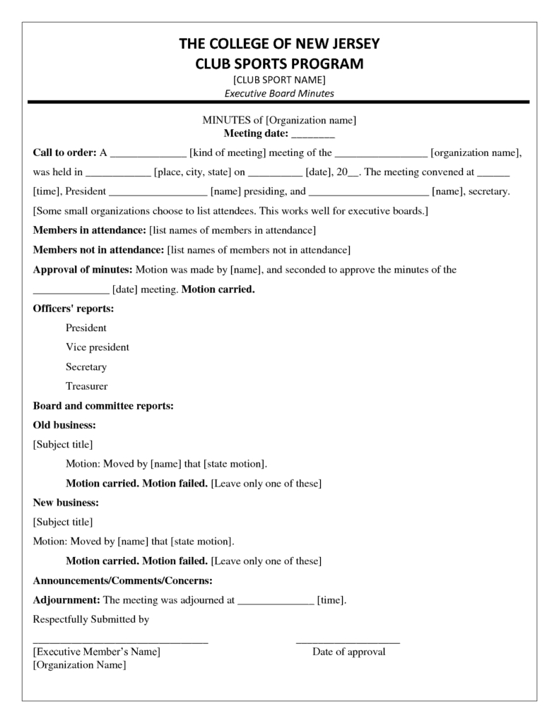 21 Free Meeting Minutes Template Word Excel Formats regarding proportions 791 X 1024