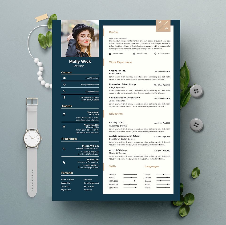 21 Handsomely Created Dark Psd Resume Templates Decolore within proportions 960 X 956