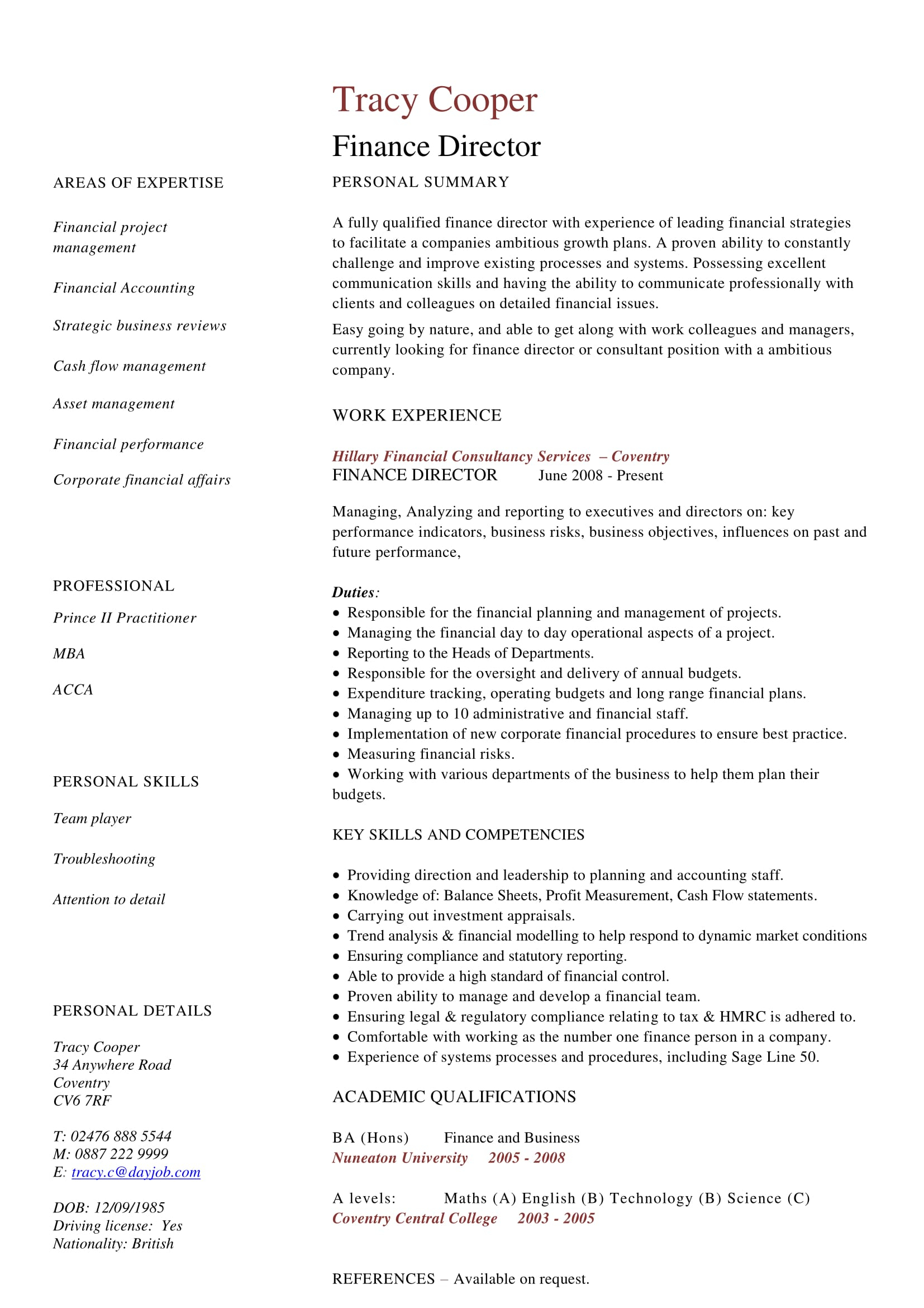 24 Best Finance Resume Sample Templates Wisestep with size 1654 X 2339