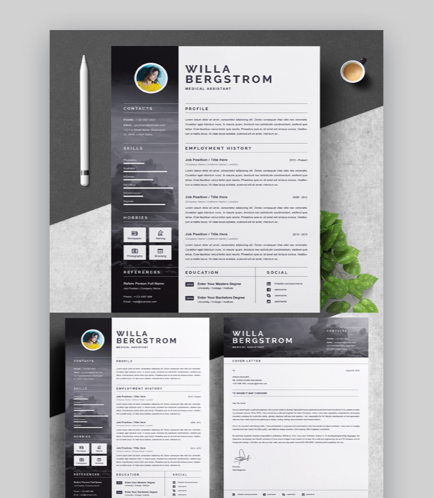 24 Free Google Docs Microsoft Word Resume Cv Templates For for size 850 X 978