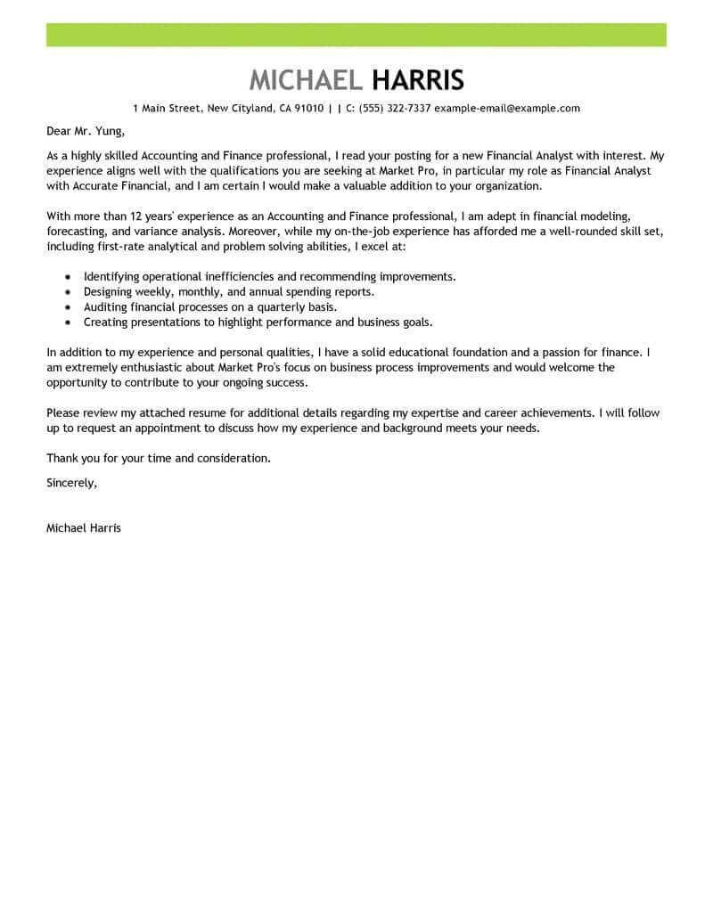 25 Accounting Cover Letter Cover Letter For Resume Job regarding proportions 800 X 1035