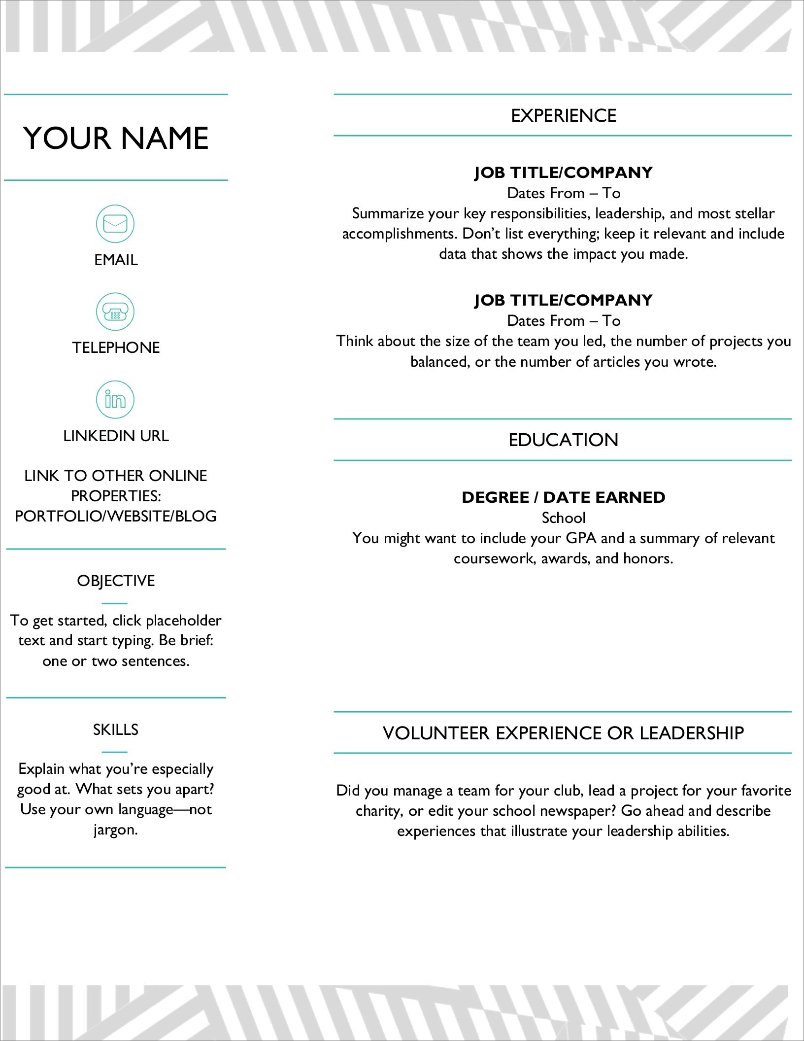 25 Beautiful Free Resume Templates For Microsoft Word within measurements 1632 X 2112