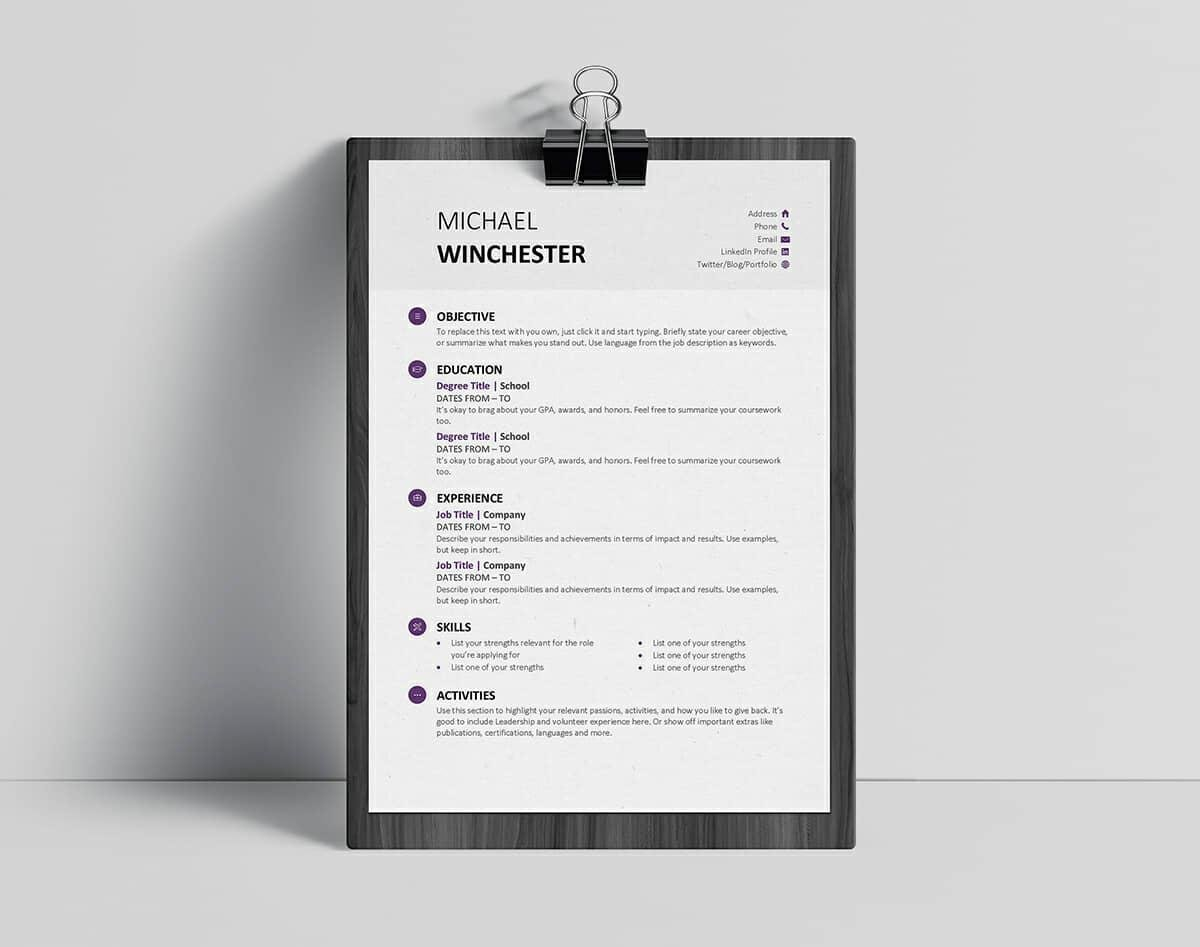 25 Beautiful Free Resume Templates For Microsoft Word within proportions 1200 X 947