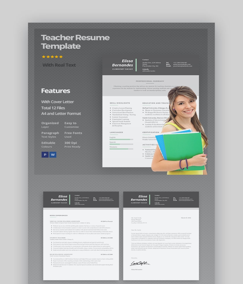 25 Best Teacher Resume Templates Modern Examples To Get with regard to dimensions 850 X 991