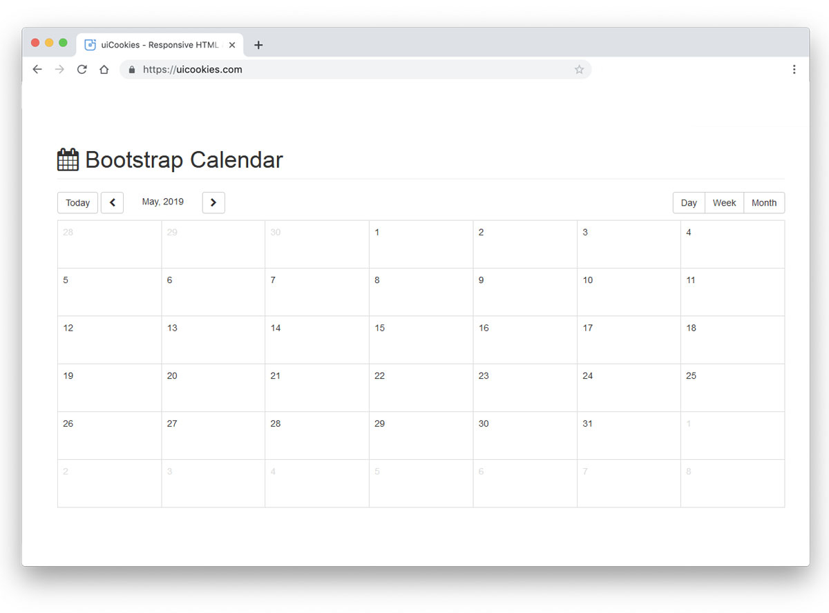 25 Professional And Crazy Bootstrap Calendar Examples 2020 throughout dimensions 1200 X 888