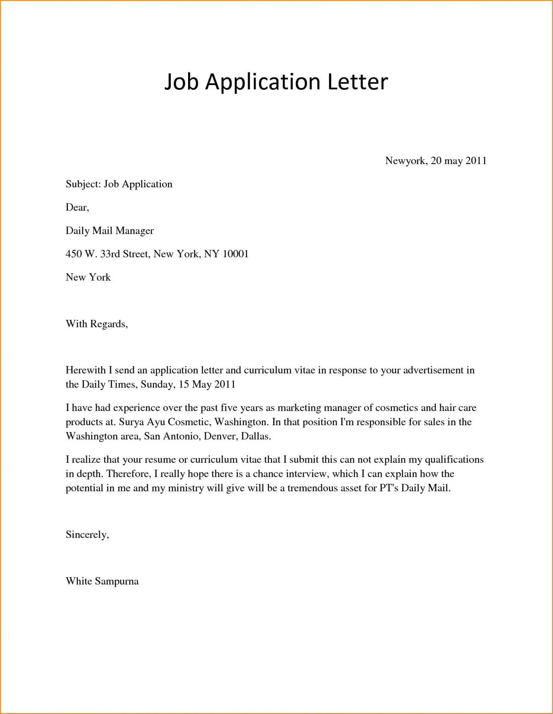 25 Simple Cover Letter For Job Application Simple Job pertaining to measurements 1920 X 2482
