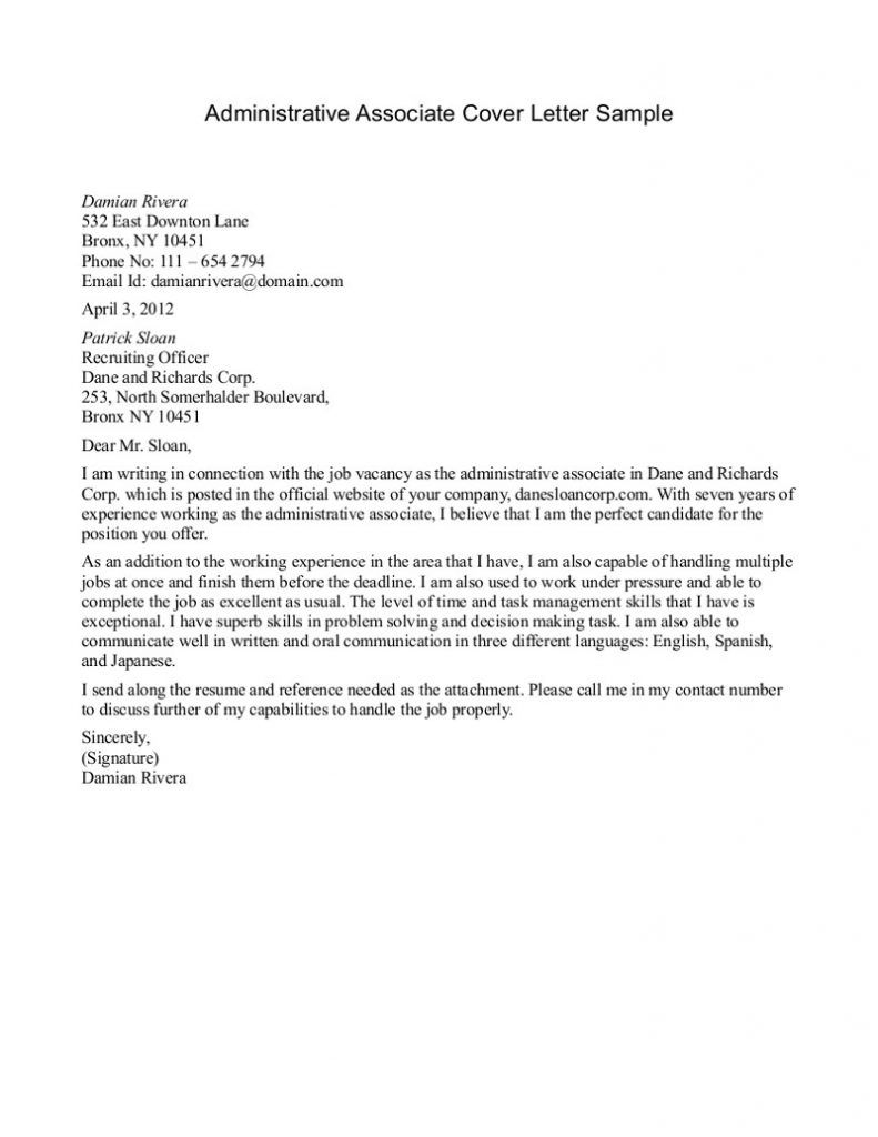 26 Sales Associate Cover Letter Cover Letter Letter Example pertaining to size 791 X 1024